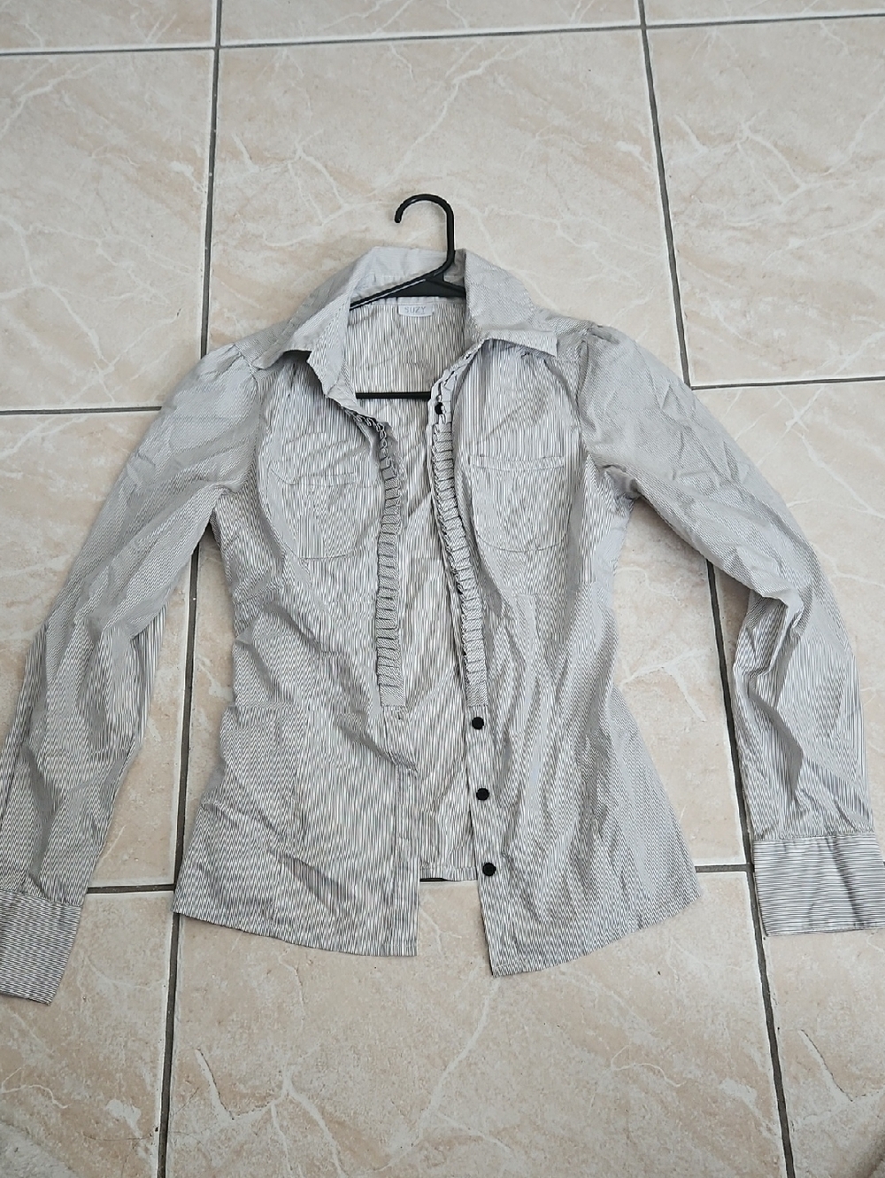 Ladies Thin Pinstripe button down shirt
